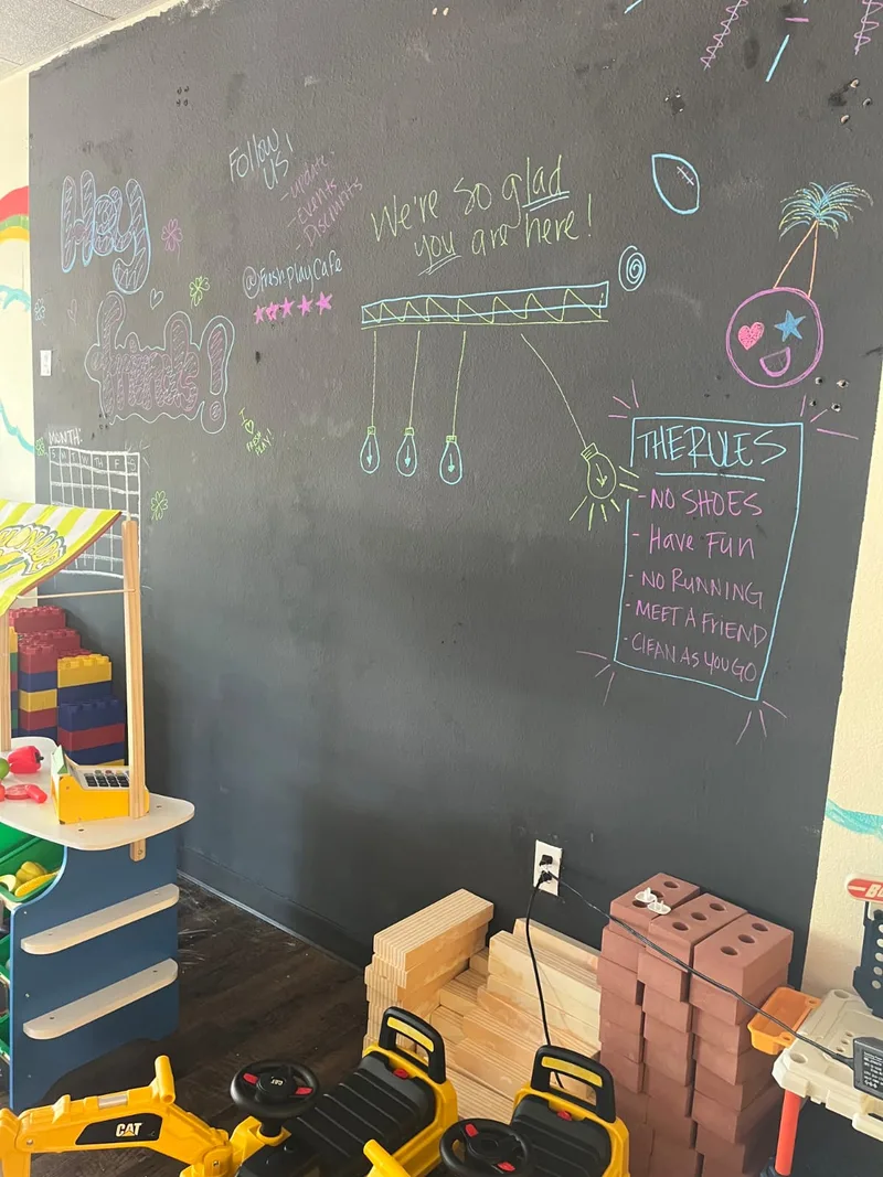 Creative building and chalk wall play area